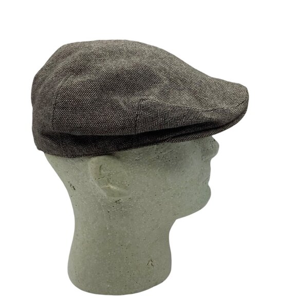 Kangol Herringbone Geez Cap Men Medium Wool Viscose Brown Lined - Picture 8 of 8